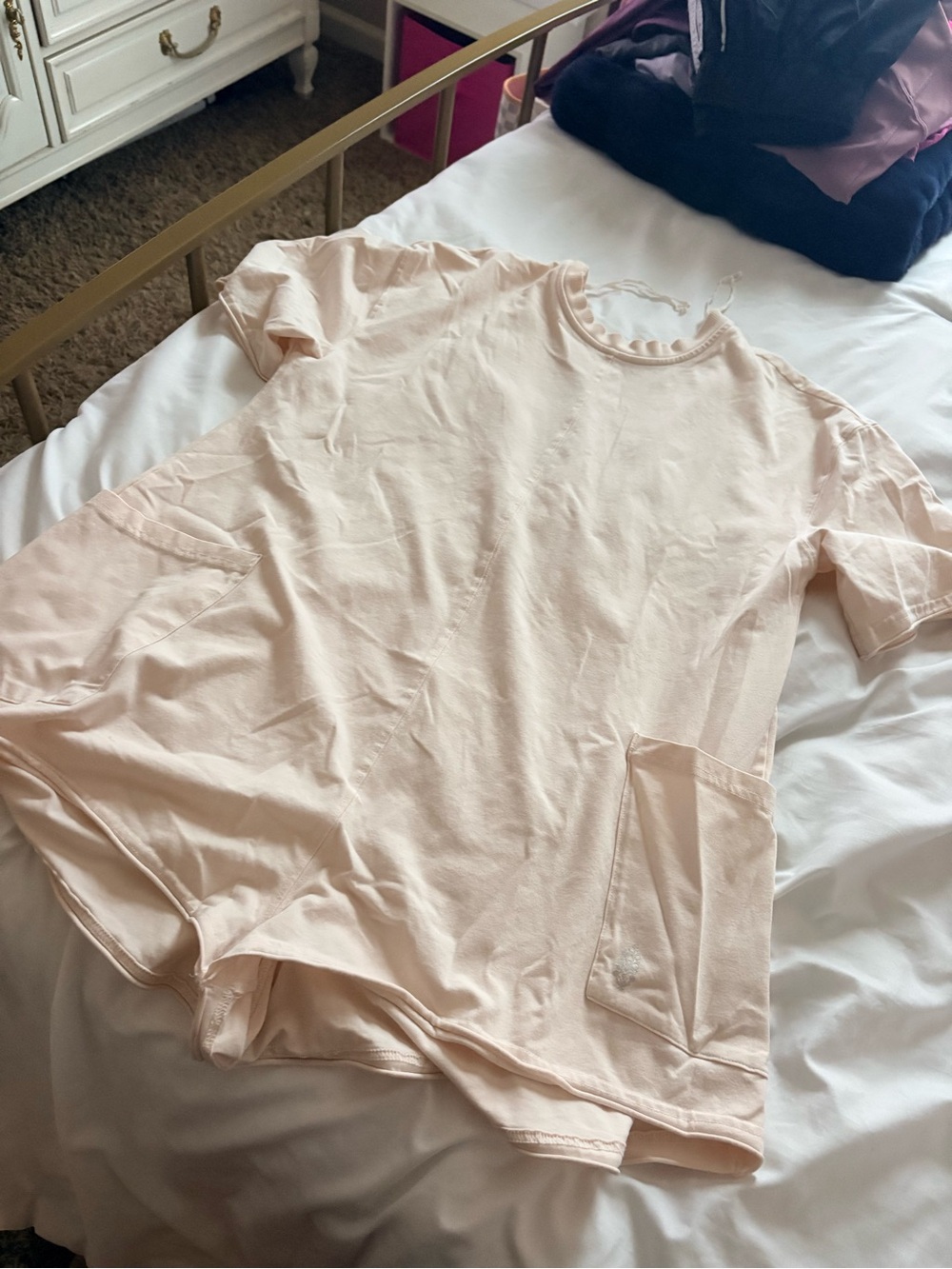 FP Movement by Free People Cream Short Sleeve Pocket Romper